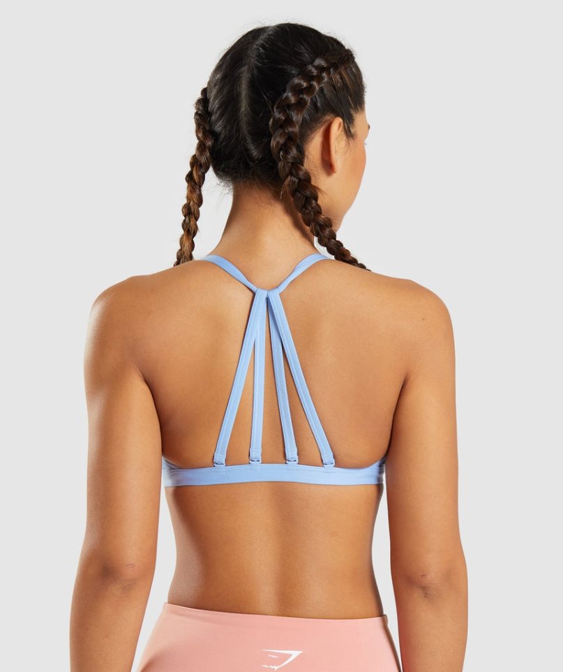 Women's Gymshark Minimal Sports Bra Blue | CA 8D5N01